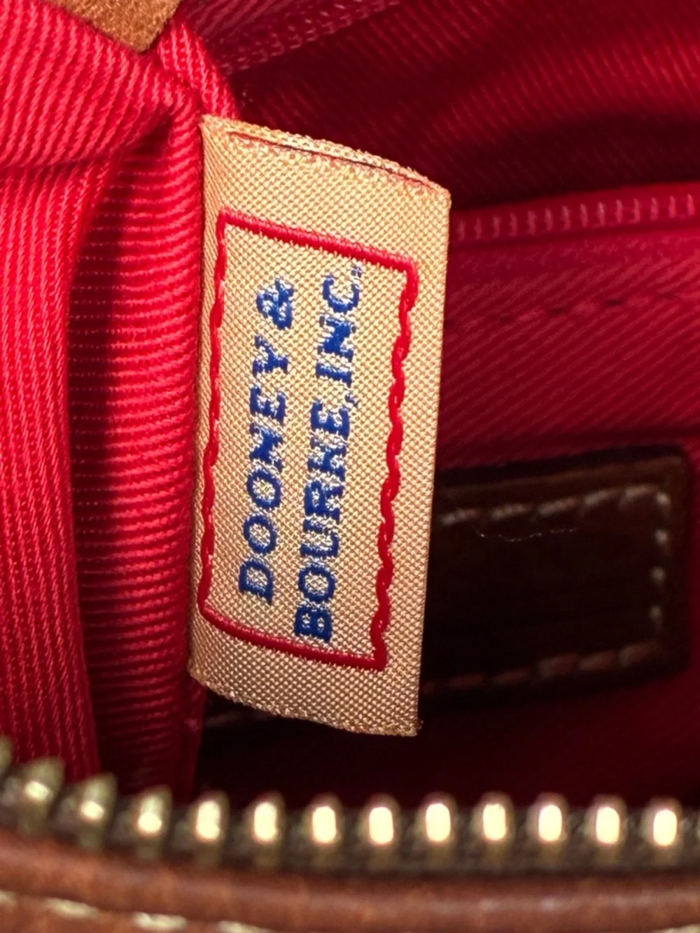 Dooney & Bourke white Shoulder Bag and Brown Leather,Vintage Dooney & Bourke Bag - Picture 13 of 16